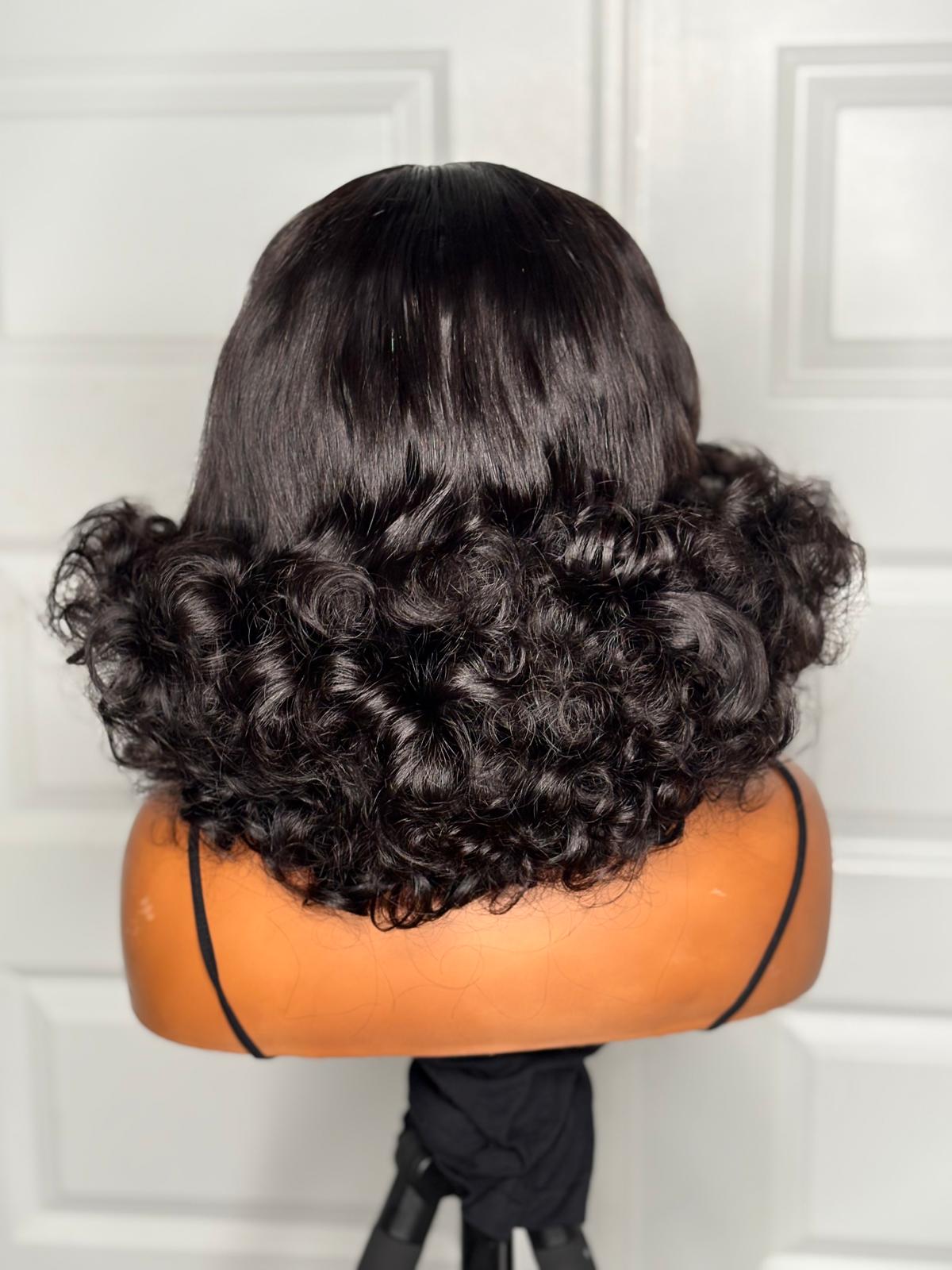 14-Inch Bouncing Curls Glueless Wig - Human Full Lace Wig
