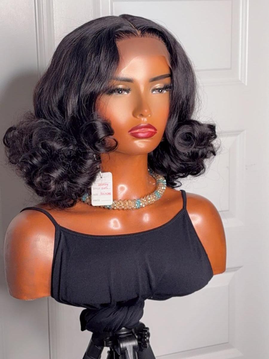14-Inch Bouncing Curls Glueless Wig - Human Full Lace Wig