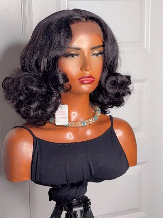 14-Inch Bouncing Curls Glueless Wig - Human Full Lace Wig