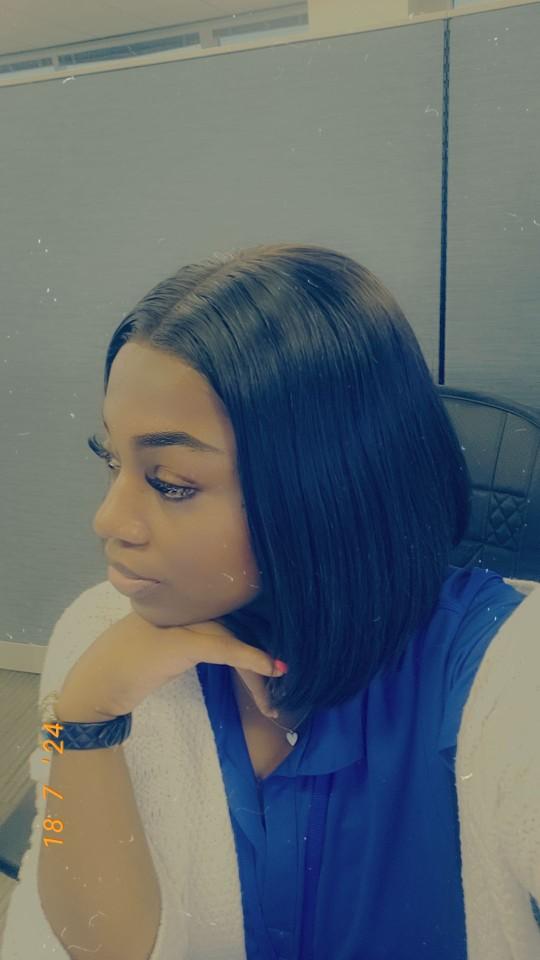 Vietnamese Luxury Black Bob Glueless Wig.