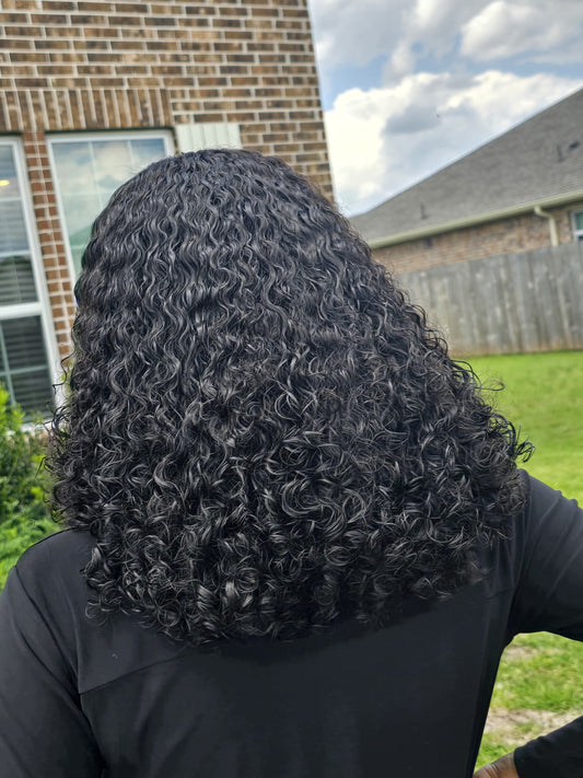 14-Inch Light Curly Glueless Full Human Hair Wig