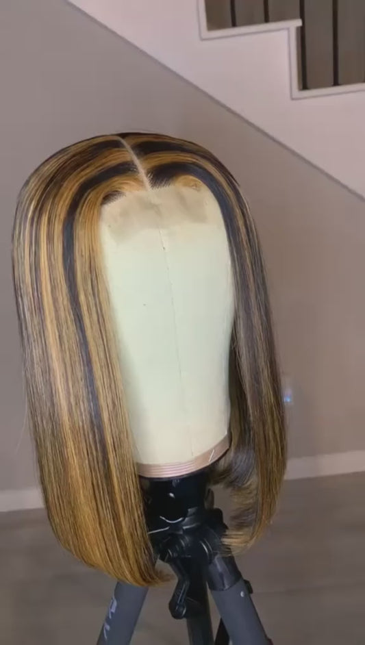 14Inch Piano Glueless Wigs 2X6 Closure