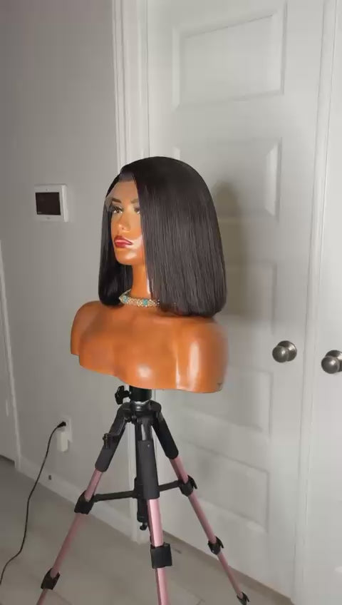 Vietnamese Luxury Black Bob Glueless Wig.