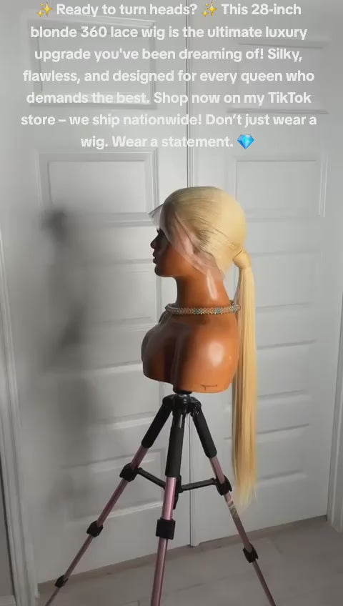 28 Inch Blonde 360 Lace Wig