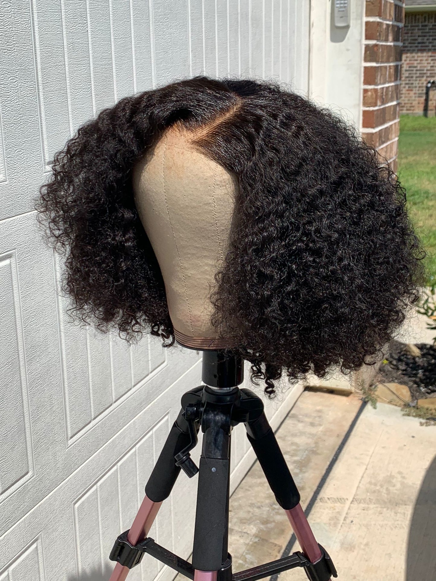 12-inch Kinky Curls Glueless Wig Human Hair Wig