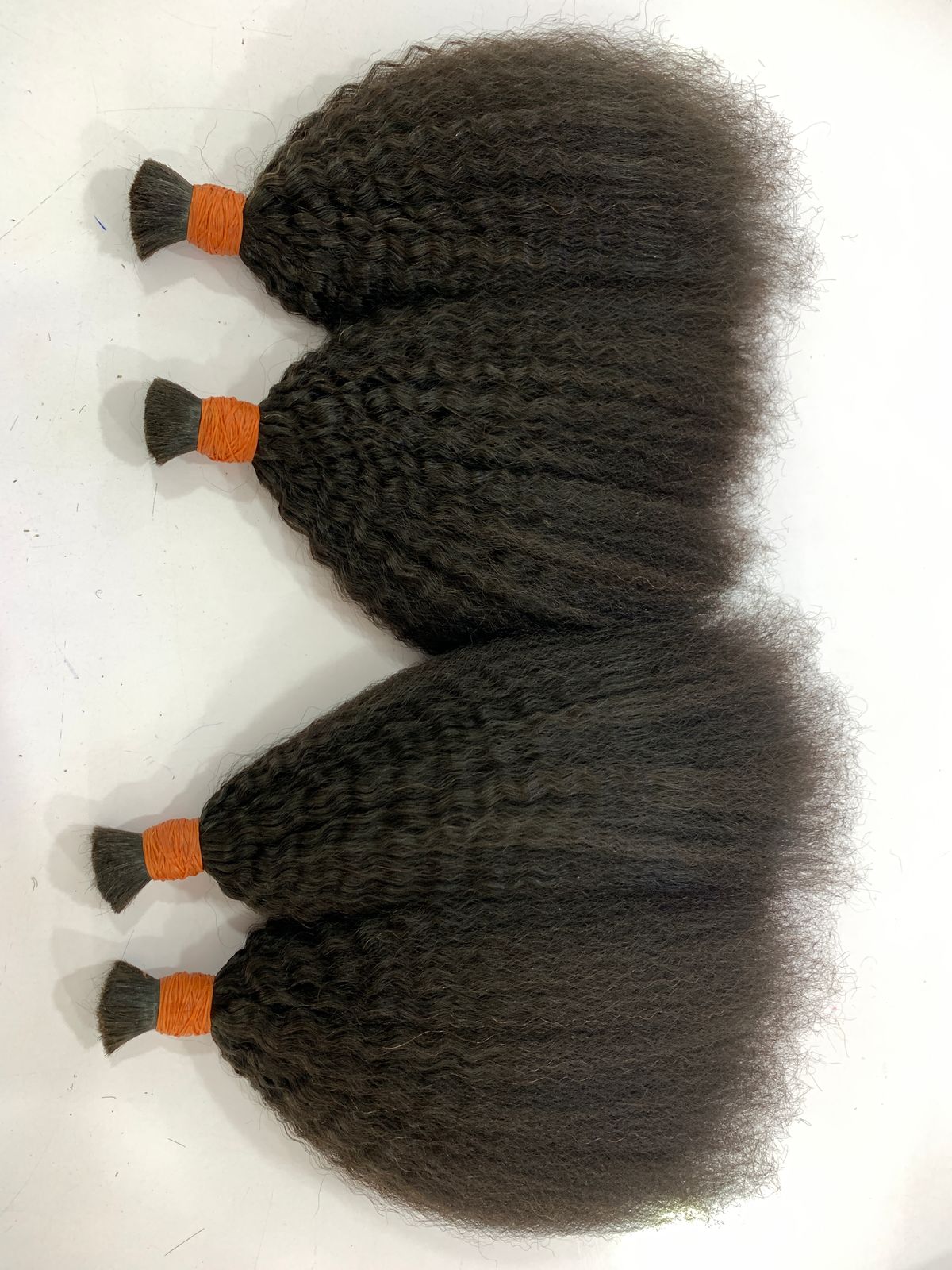 Luxury Kinky Straight Hair Bundles : 100% Raw Human Hair.