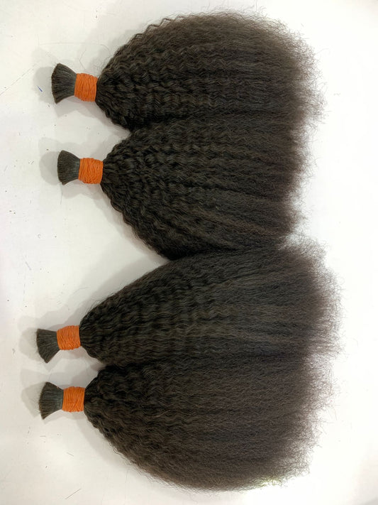 Luxury Kinky Straight Hair Bundles : 100% Raw Human Hair.
