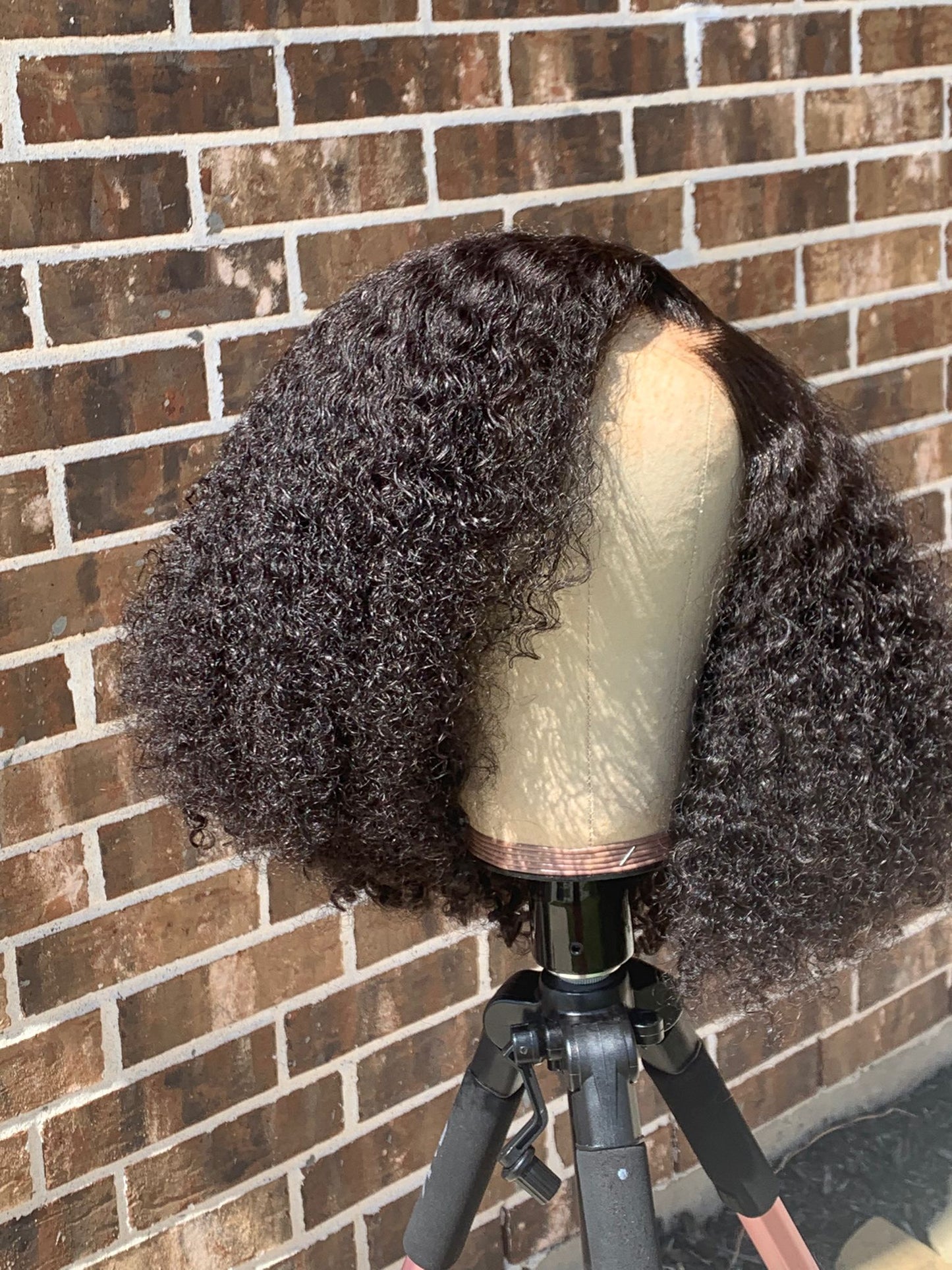 12-inch Kinky Curls Glueless Wig Human Hair Wig
