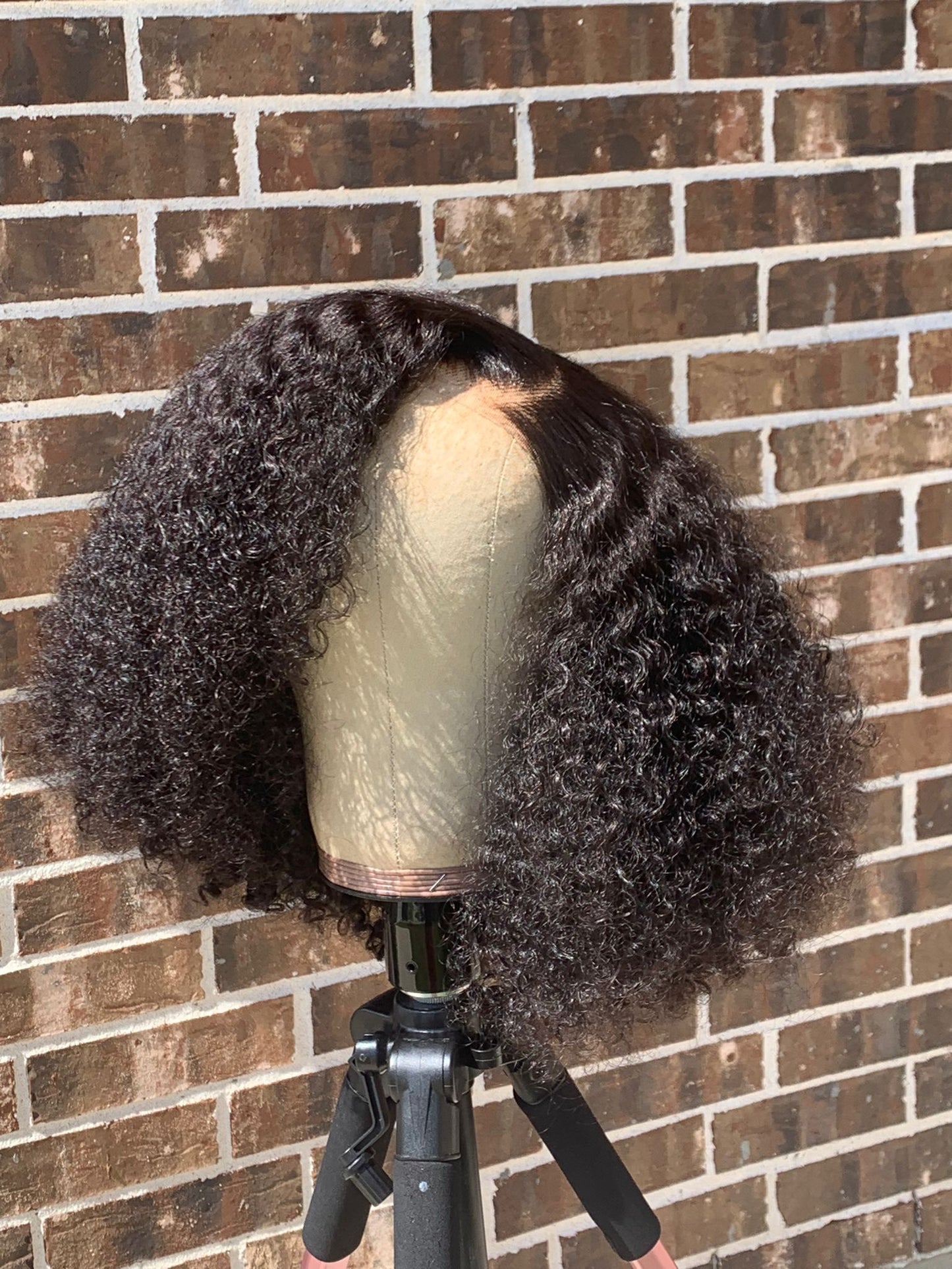 12-inch Kinky Curls Glueless Wig Human Hair Wig
