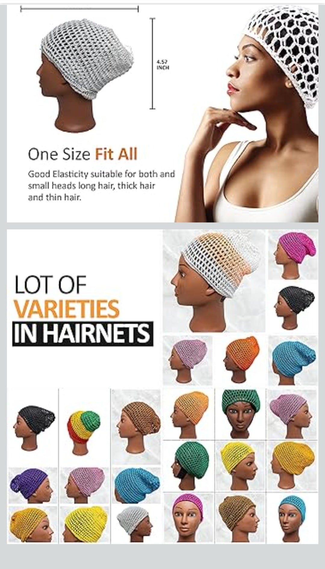 Dena's Combo Mesh Hair Nets - Great for Fashion Accessory Use
