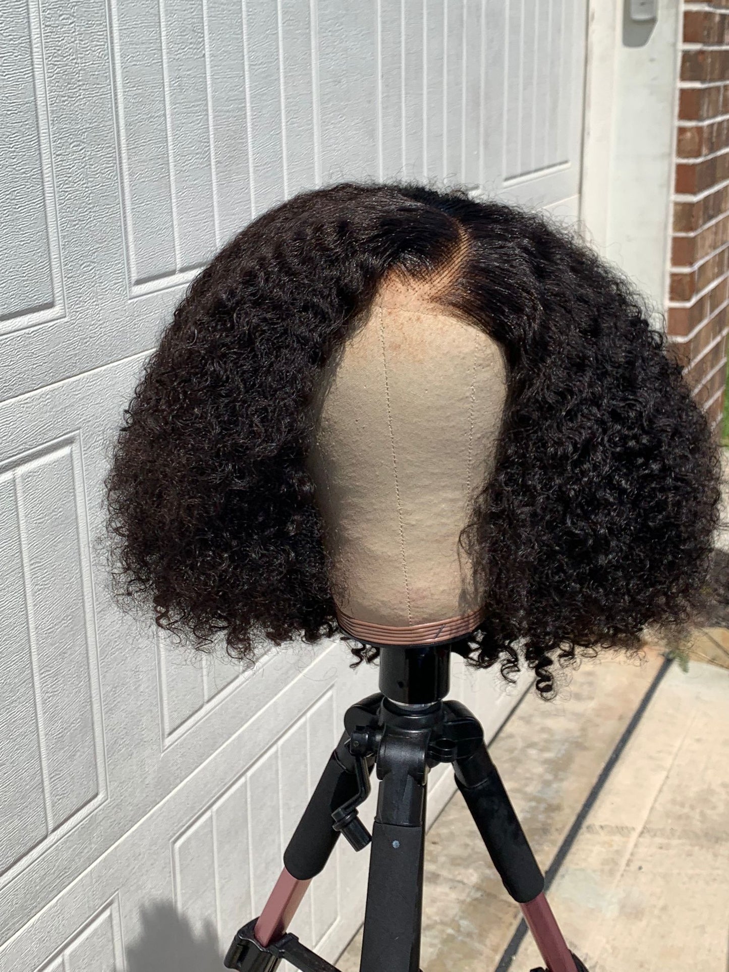 12-inch Kinky Curls Glueless Wig Human Hair Wig