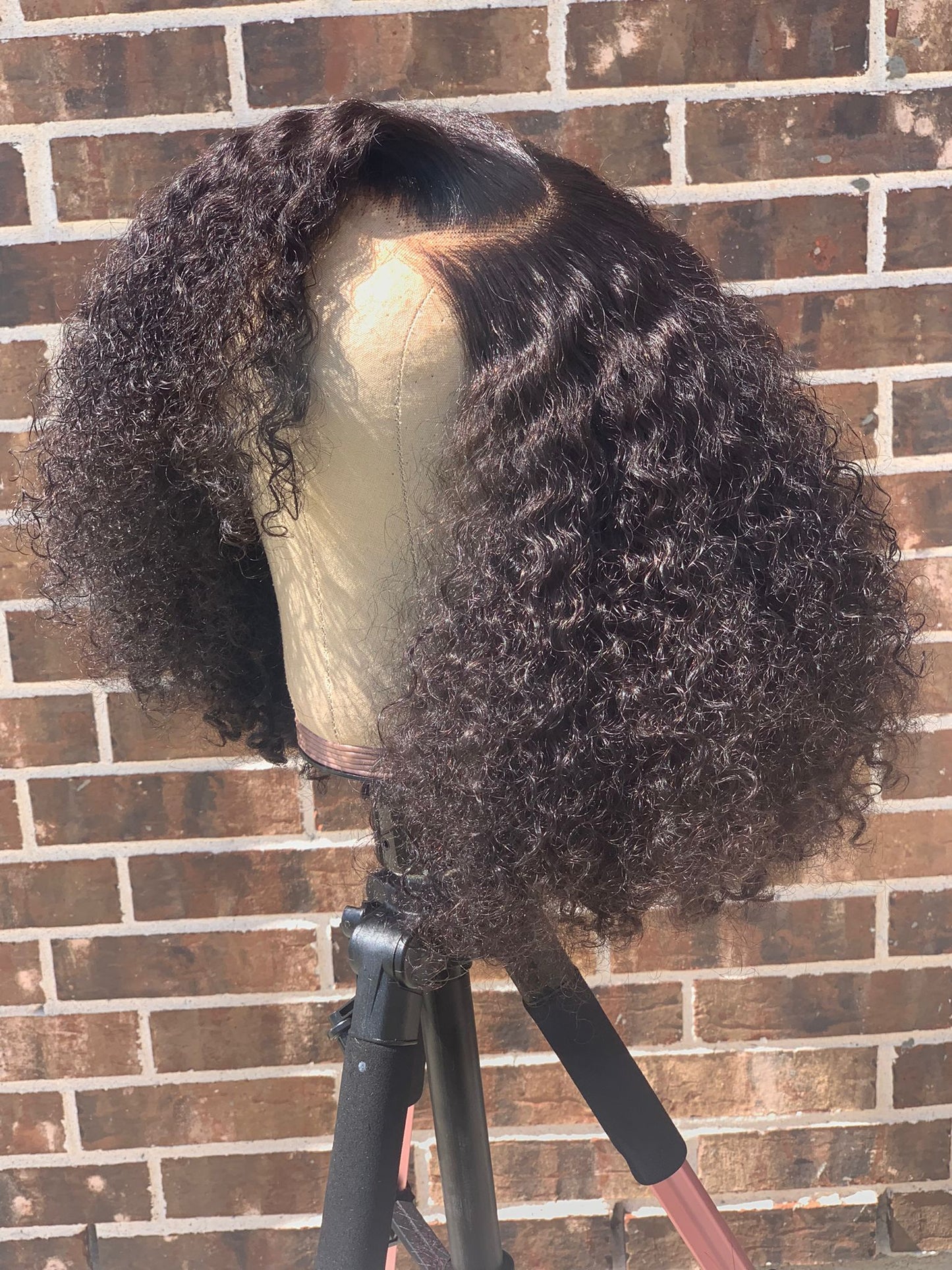 12-inch Kinky Curls Glueless Wig Human Hair Wig