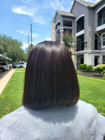 Vietnamese Luxury Black Bob Glueless Wig.