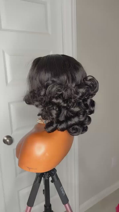 14-Inch Bouncing Curls Glueless Wig - Human Full Lace Wig