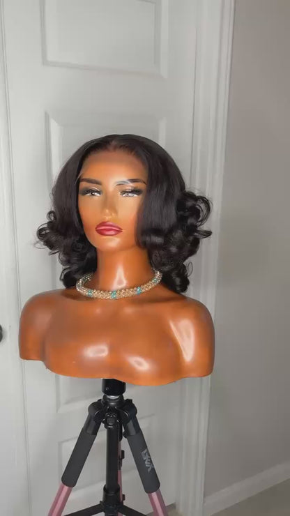 14-Inch Bouncing Curls Glueless Wig - Human Full Lace Wig