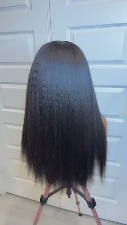 18-Inch Kinky Straight Glueless Full Human Wig