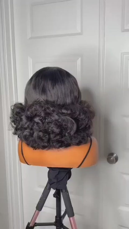 14-Inch Bouncing Curls Glueless Wig - Human Full Lace Wig