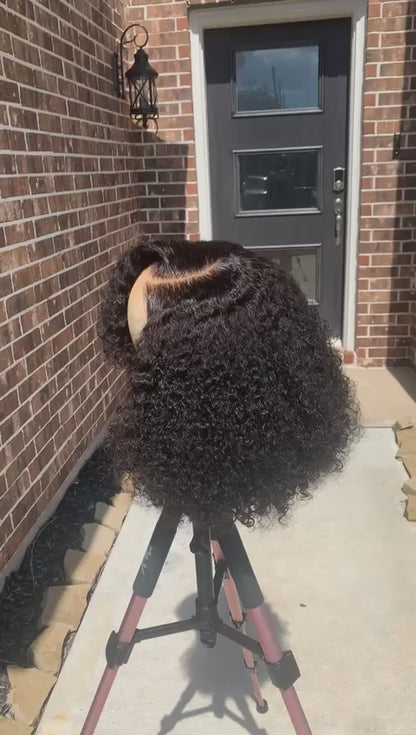 12-inch Kinky Curls Glueless Wig Human Hair Wig