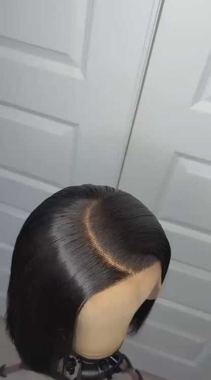 Vietnamese Luxury Black Bob Glueless Wig.