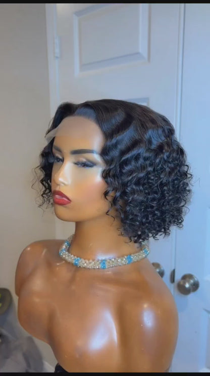 14-Inch Light Curly Glueless Full Human Hair Wig