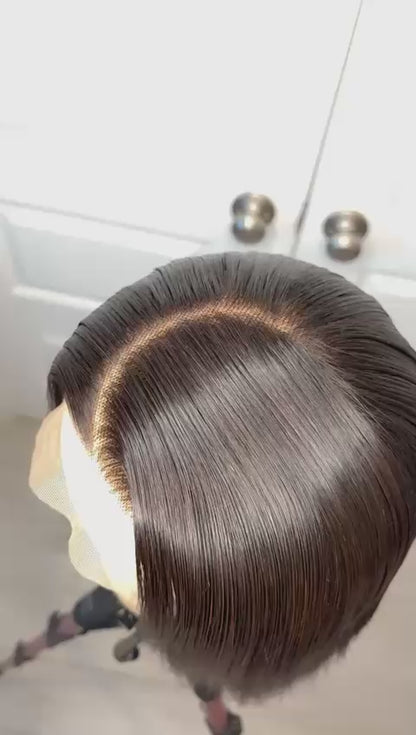 Vietnamese Luxury Black Bob Glueless Wig.