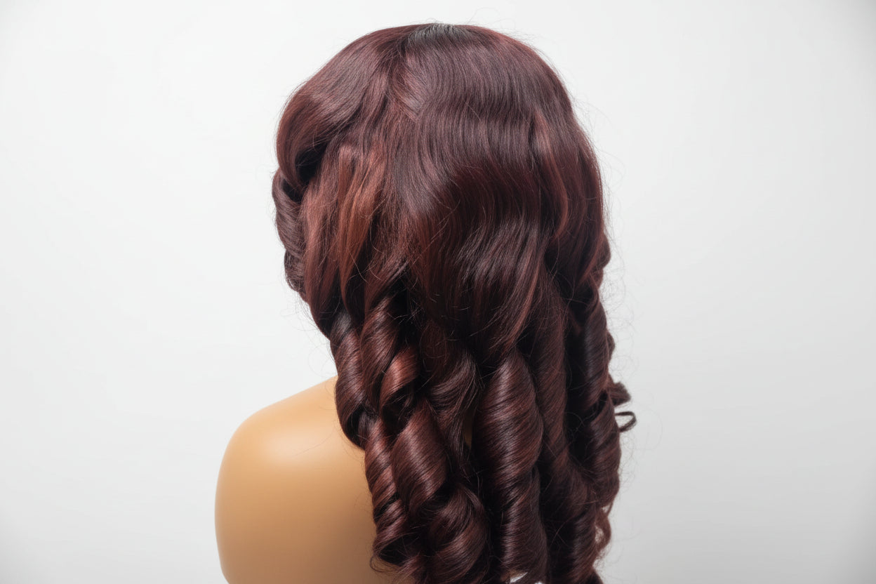 Brown Bouncy Curly Glueless Human Hair Wig 16 Inch | 6x6 Closure | 350g Volume