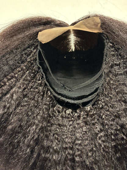 10-Inch Luxury Kinky Straight Glueless Wig , 100% Human Hair, 5×5 HD Lace Closure